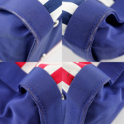 Chanel Chain Tote Cruise Line Striped A47944 Cotton And Nylon Navy Blue Ladies