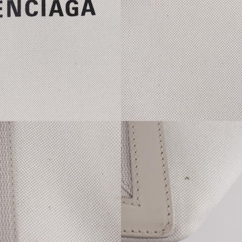 Balenciaga Navy Cabas S 339933 Canvas Light Grey Unisex Tote Bag