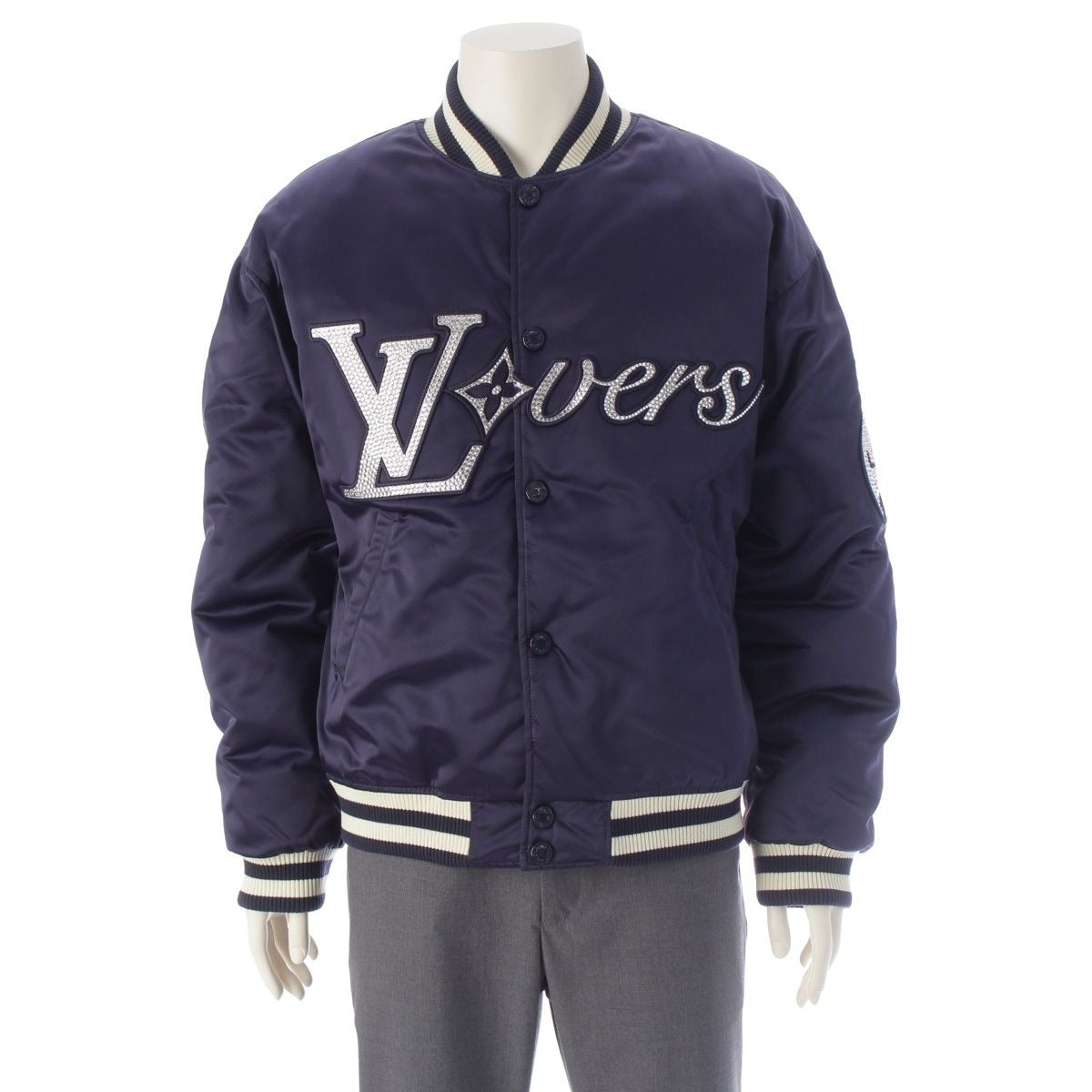 Louis Vuitton Nylon LV Lovers Embroidered Baseball Jacket