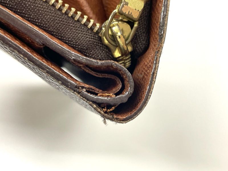 Louis Vuitton Monogram Porte Papier Zip Snap Closure Fold Wallet M61207 Brown