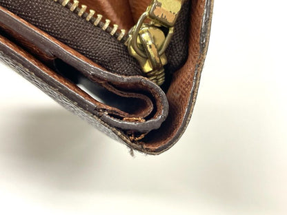 Louis Vuitton Monogram Porte Papier Zip Snap Closure Fold Wallet M61207 Brown