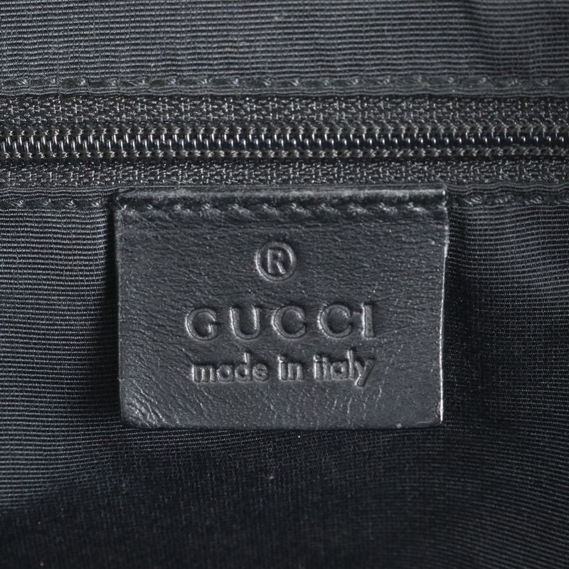 Gucci GG Canvas 90674 Leather Tote Bag Shoulder Hand Black Gold Hardware