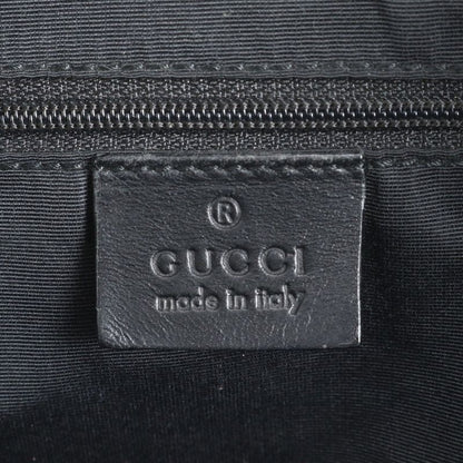 Gucci GG Canvas 90674 Leather Tote Bag Shoulder Hand Black Gold Hardware