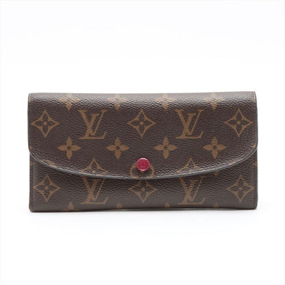 Louis Vuitton Monogram Portefeuille Emilie Zipper Long Wallet Brown