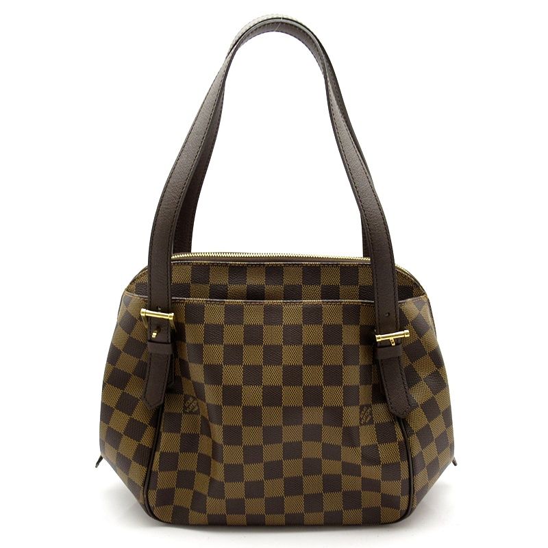 Louis Vuitton Belem MM N51174 Damier Women's Shoulder Bag Brown Excellent
