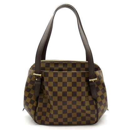 Louis Vuitton Belem MM N51174 Damier Women's Shoulder Bag Brown Excellent