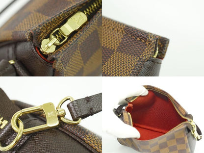 Authentic Louis Vuitton LV Trousse Makeup Damier Ebène Accessory Pouch Handbag