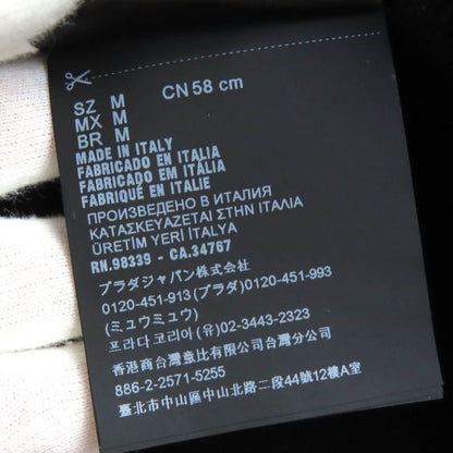 Prada 2022 1hc248 Wool Cashmere Logo Padded Knitted Bucket Hat Black White Red