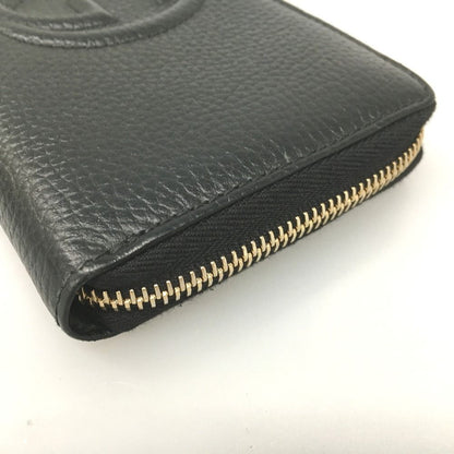 Gucci Leather Round Zipper Long Wallet Soho Soho Outlet 598187 Black