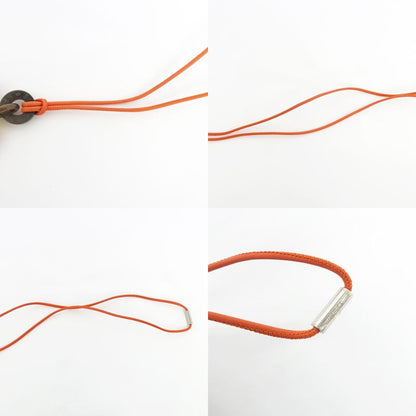Hermes Necklace H Equipe Buffalo Horn Multicolor Pink Pendant Accessory