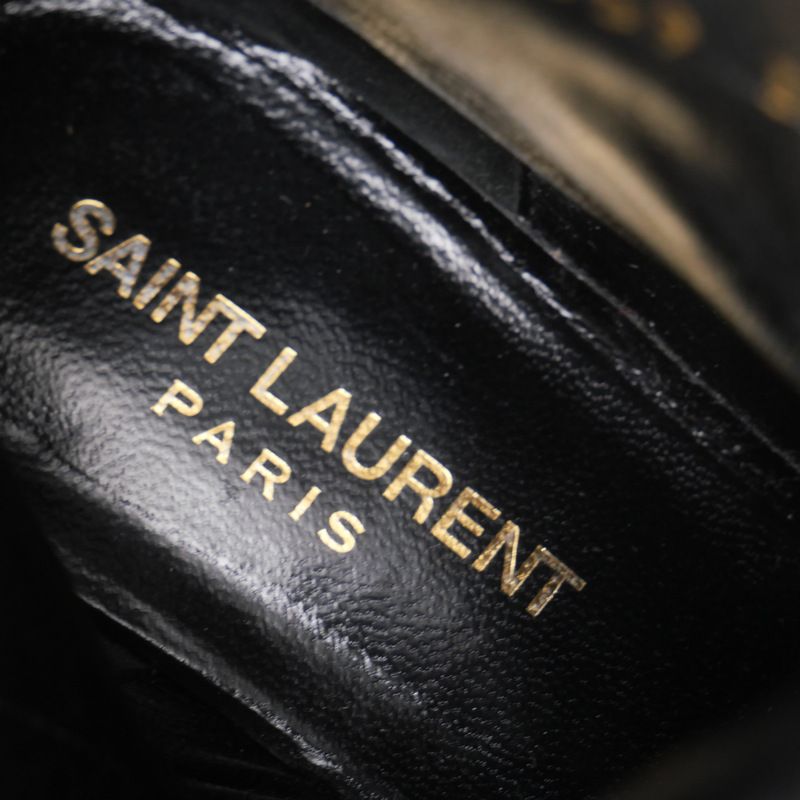 Saint Laurent Paris Boots Size 37 Studded Fringe Decoration Suede Short Boots