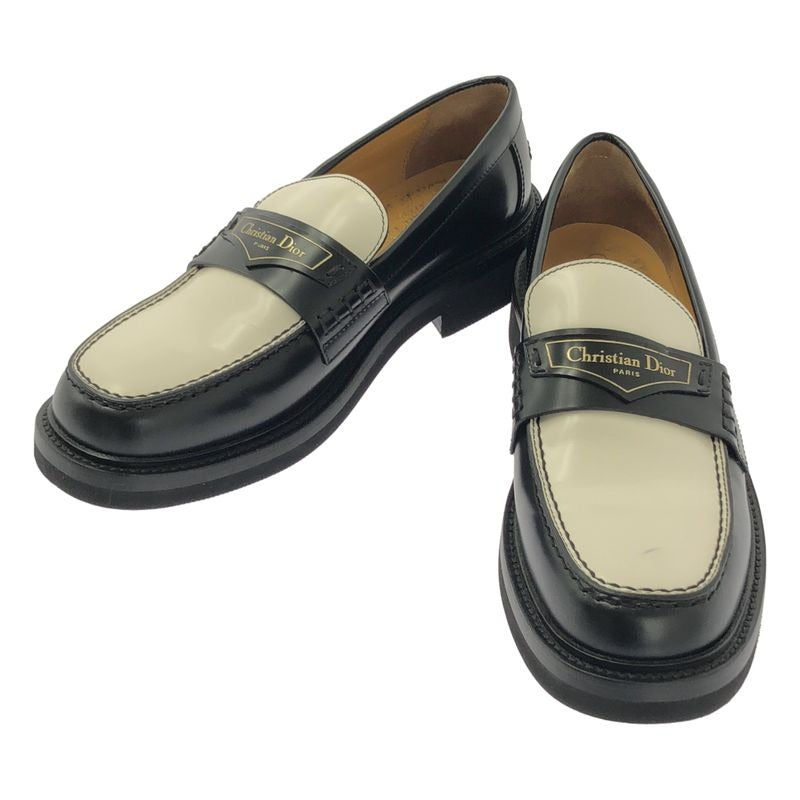 Christian Dior Boy Bicolor Leather Loafers 37 1 2 Black White