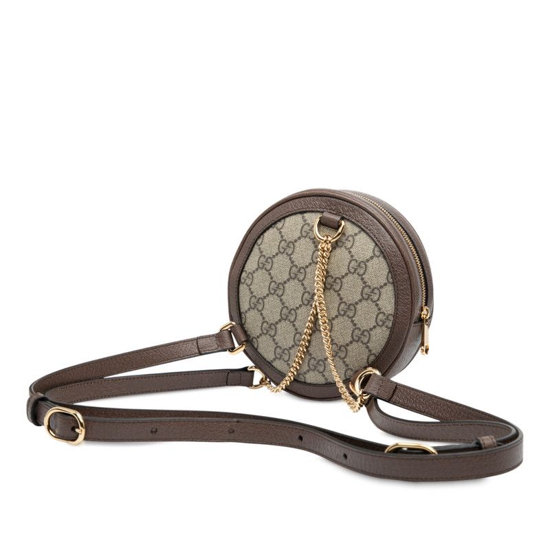 Gucci GG Supreme Off Dear Mini Backpack 598661 Beige Brown PVC Leather Women's