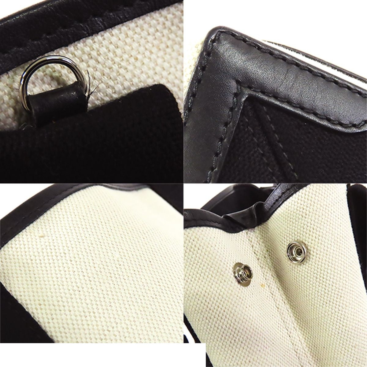 Balenciaga Navy Cabas XS White Black Cotton Canvas 2-Way Tote Shoulder Bag — view 6