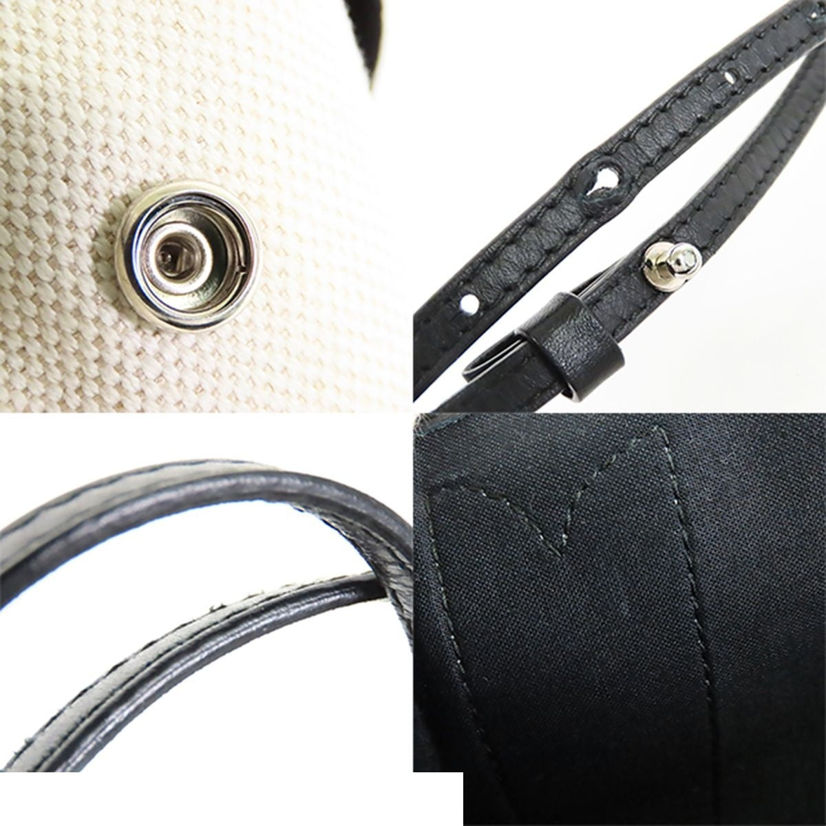 Balenciaga Navy Cabas XS White Black Cotton Canvas 2-Way Tote Shoulder Bag — view 8