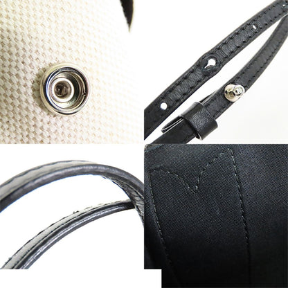 Balenciaga Navy Cabas XS White Black Cotton Canvas 2-Way Tote Shoulder Bag — view 8