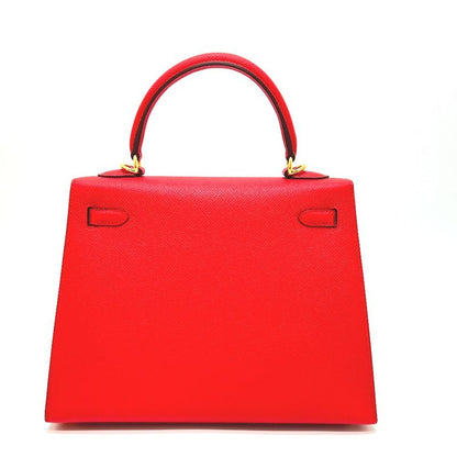 Hermes Handbag Kelly 25 Outer Stitch Vaux Epson Rouge Radieux Gold Hardware Red