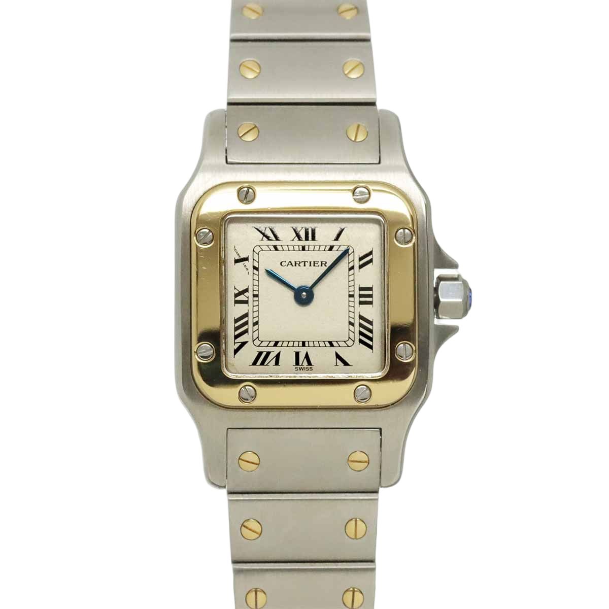 Cartier Santos Galbee SM Watch Ivory 18k Yellow Gold Quartz