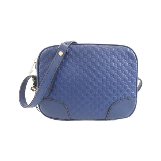 Gucci Shoulder Bag Leather Blue Dark