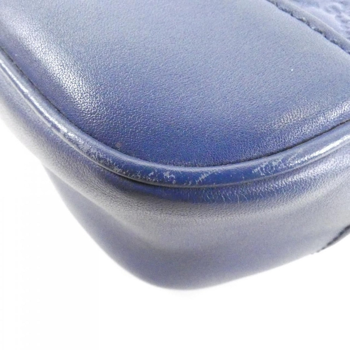 Gucci Shoulder Bag Leather Blue Dark — view 2