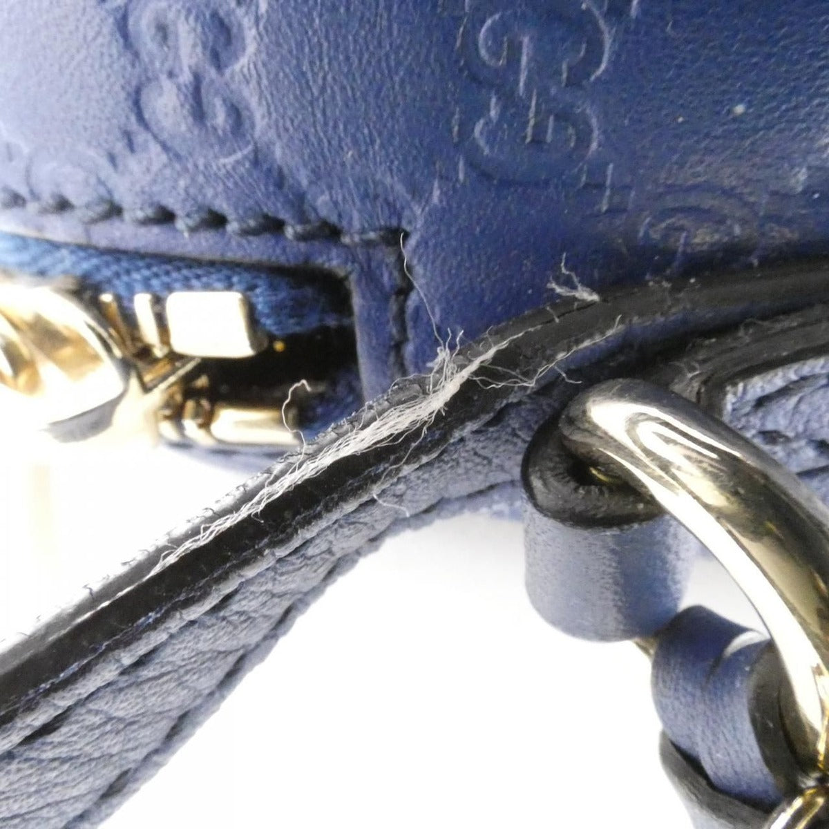 Gucci Shoulder Bag Leather Blue Dark — view 4