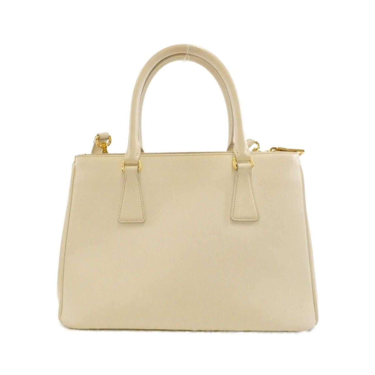 Prada Saffiano Leather Tote Bag Beige Gold — view 2