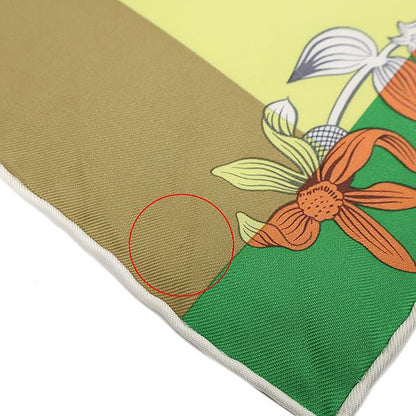 Hermes Scarf Carre 90 Carre Silk Green Yellow and Orange [della Cavalleria