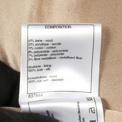 Chanel Gripoix Button Wool Leather Coat — view 4