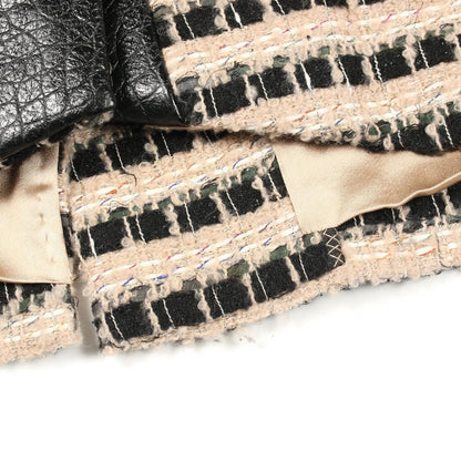 Chanel Gripoix Button Wool Leather Coat — view 9