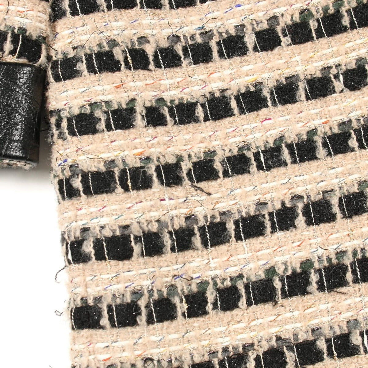 Chanel Gripoix Button Wool Leather Coat — view 10