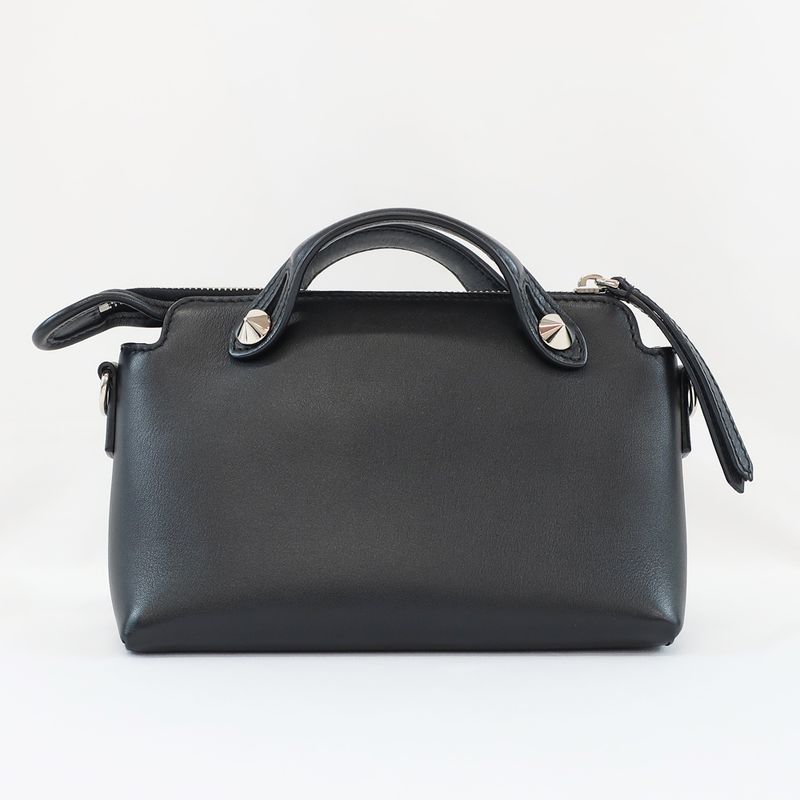 Fendi Mini Vitheway Black Shoulder Bag Handbag 2WAY Leather 8bl135