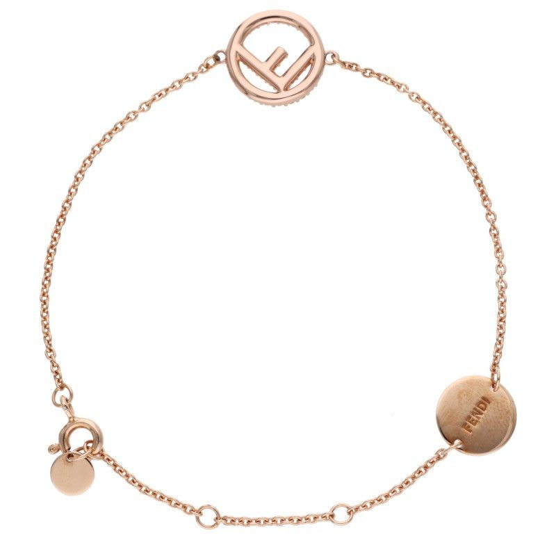 Fendi Huiz Rhinestone Logo Chain Bracelet Women