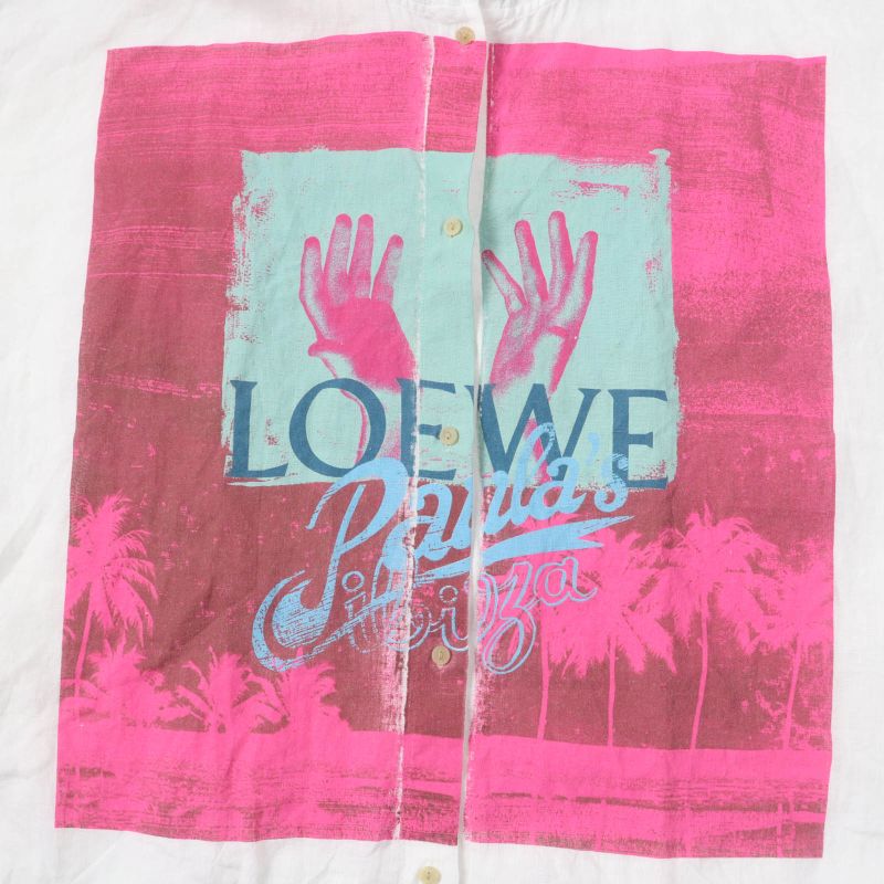 LOEWE×paulas Ibiza LOEWE×paulas Ibiza S616y07x32 100% Linen Palm Print Hooded