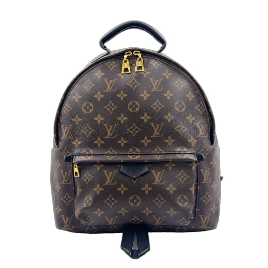 Louis Vuitton Palm Springs Backpack MM Monogram Leather Brown Gold