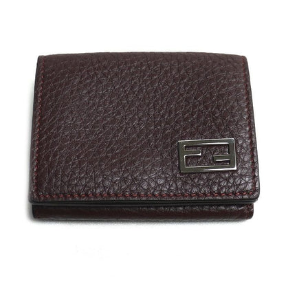 Fendi FF Logo Compact Wallet Trifold Bordeaux 7 M0280