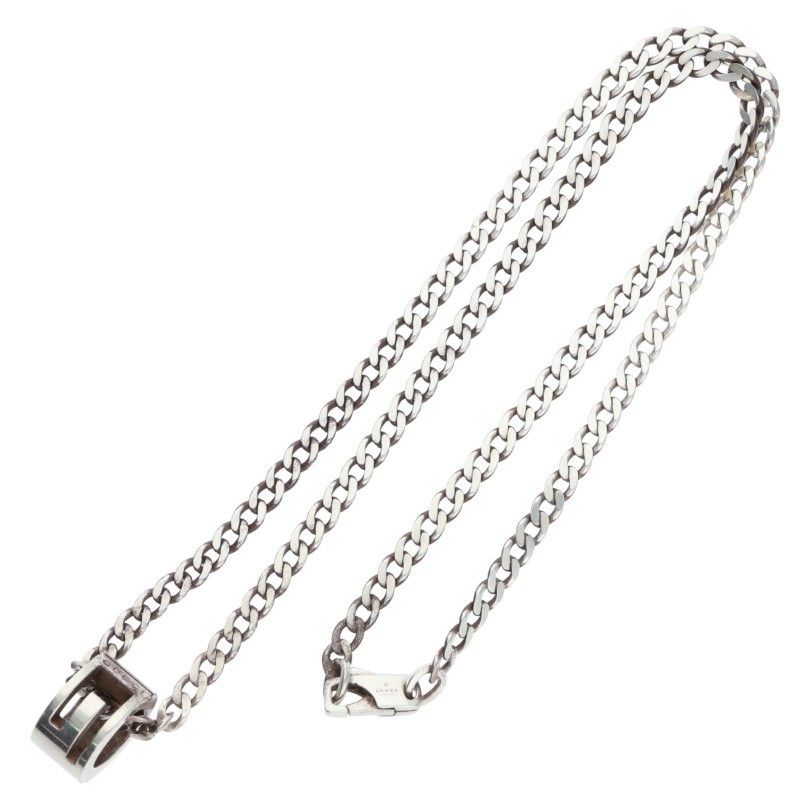 Gucci Cutout G Silver Necklace Men's