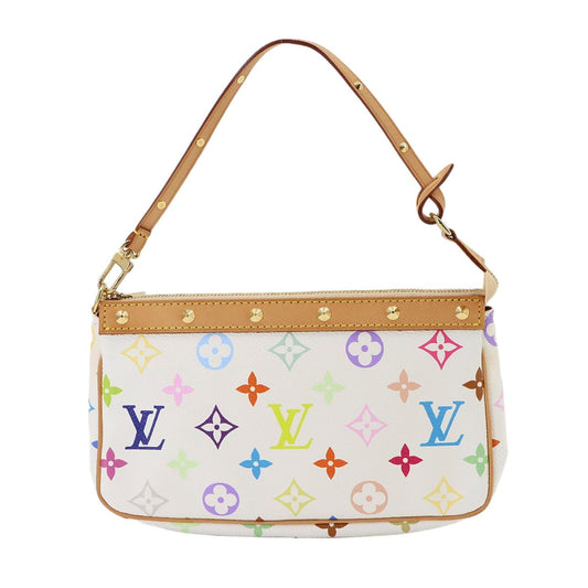 Louis Vuitton Monogram Multicolor Pochette Accessoires Hand Bag Blanc