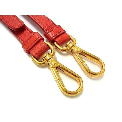 Prada Leather Back Shoulder Strap Belt Crossbody Red Gold — view 3