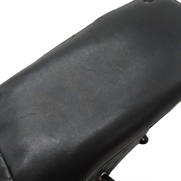 Chanel Tote Bag Cambon Line Medium Leather Enamel Black Silver Hardware Black