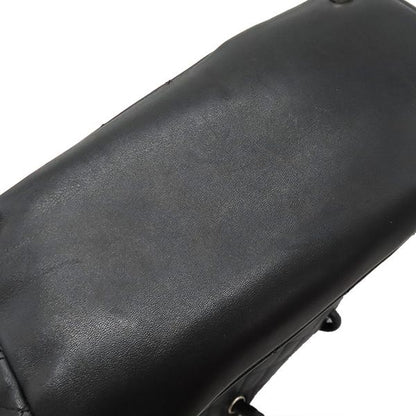 Chanel Tote Bag Cambon Line Medium Leather Enamel Black Silver Hardware Black