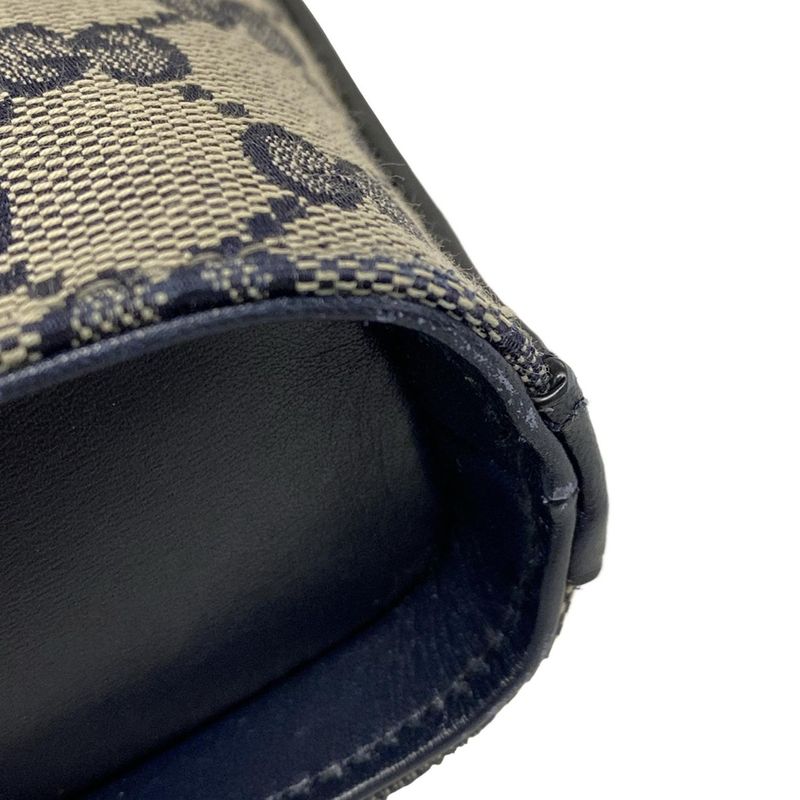 Gucci Shoulder Bag GG Pattern 782919 Gray×navy×red Leather