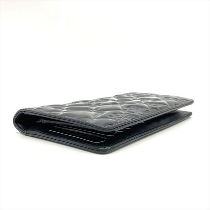 Chanel No5 Icon Long Wallet Patent Leather Black Coco Mark Ladies