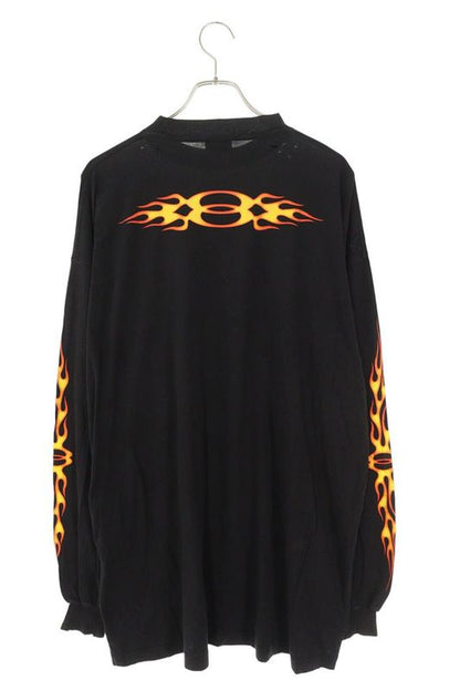 Balenciaga 796917 Tqvw6 Burning Unity Logo Damaged Long Sleeve Cut And Sewn