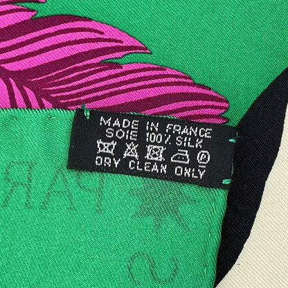 Hermes Carre 90 Zebra Pegasus Scarf Green Silk