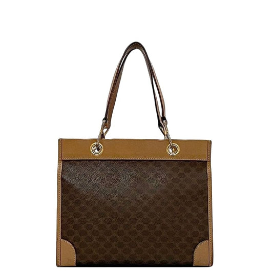 Celine Handbag Brown Macadam Tote Bag Leather