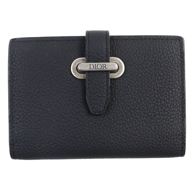 Dior 2 ken Normandie Logo Leather Card Holder