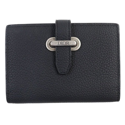 Dior 2 ken Normandie Logo Leather Card Holder