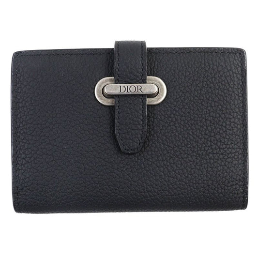 Dior 2 ken Normandie Logo Leather Card Holder