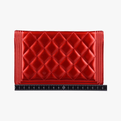 Chanel Boy Chanel Red Patent A68911 19500991