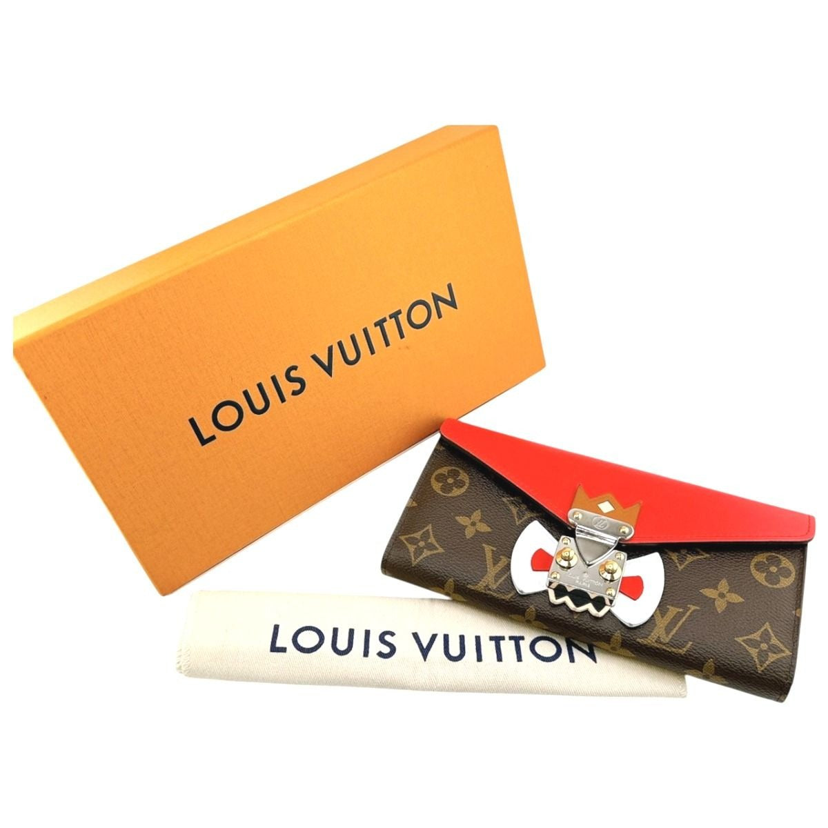Louis Vuitton Monogram Long Wallet Portefeuille-sarah Tribal Mask